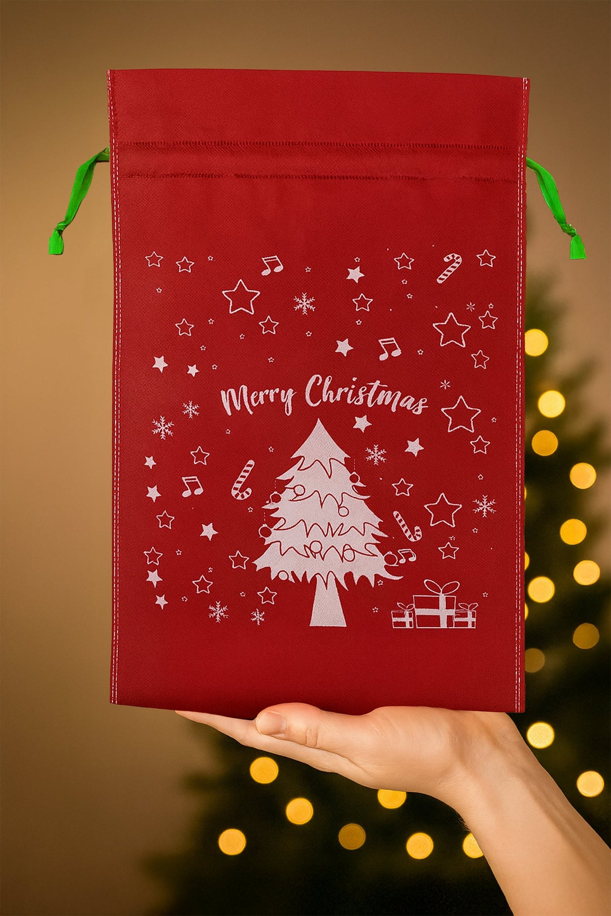 Set Weihnachtstüten aus Wigofil 250x350mm Rot 10St.