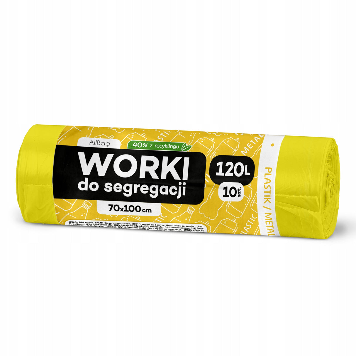 Gelbe Recycelte Müllsäcke 120L