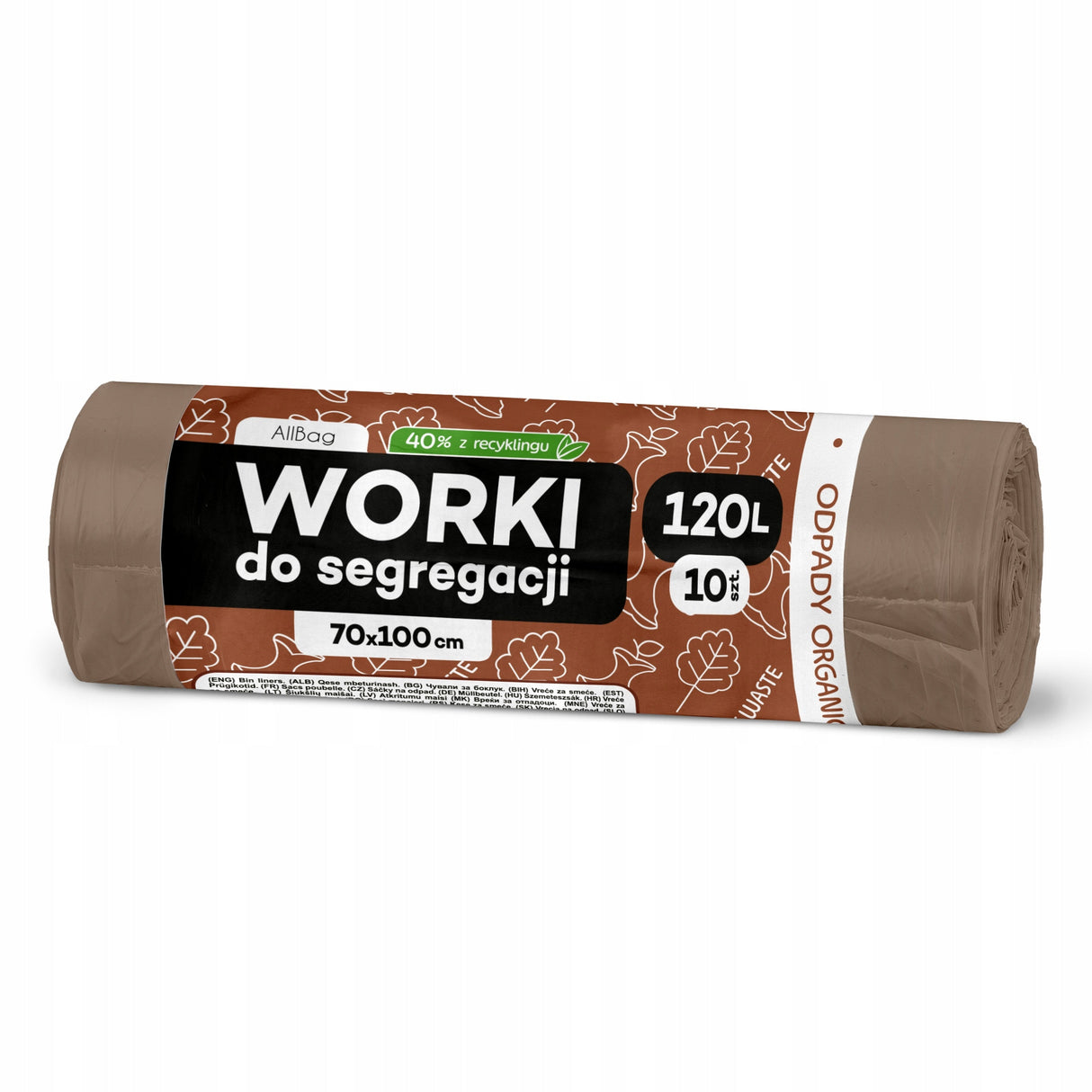Braune Recycelte Müllsäcke 120L