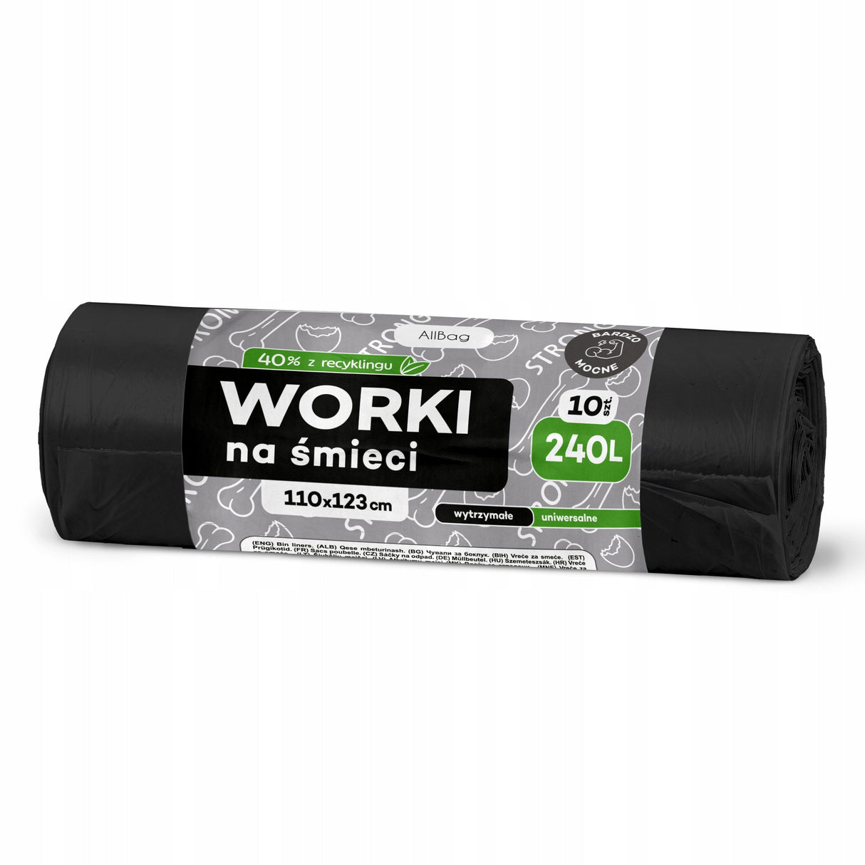 Schwarze Recycelte Müllsäcke 240L