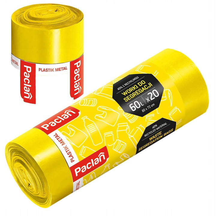 Gelbe Müllbeutel 60L, Paclan