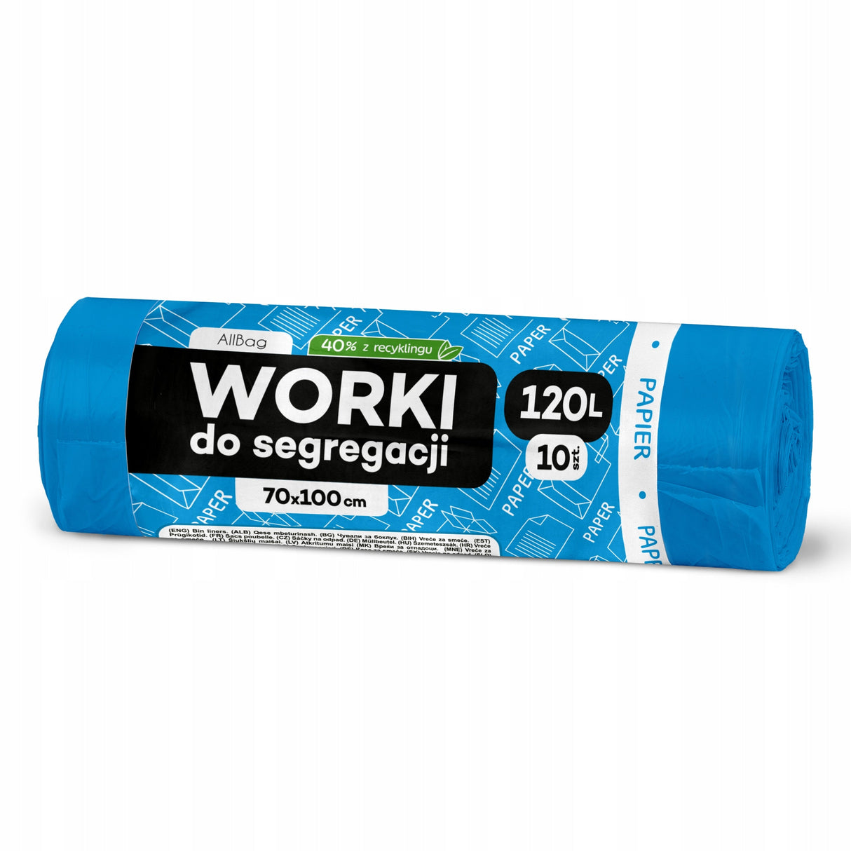 Blaue Recycelte Müllbeutel 120L