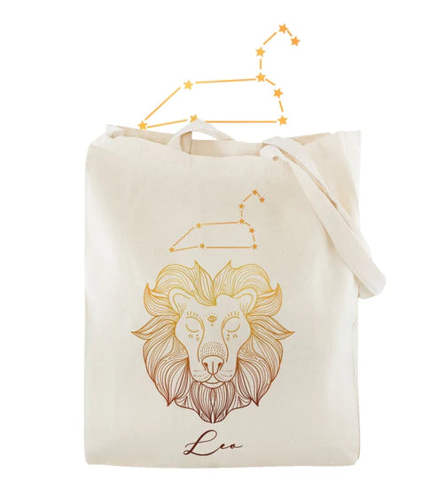 Baumwolltasche Ecru Sternzeichen Löwe 38x42