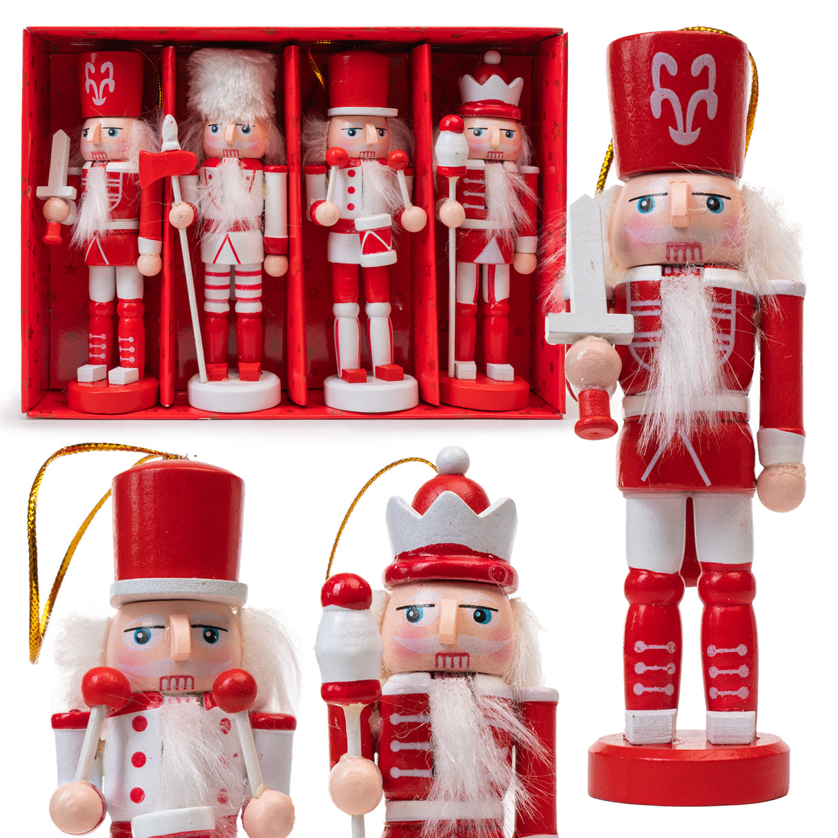 Nussknacker Weihnachtsbaumanhänger 4 St.