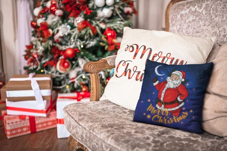 Weihnachtskissen 25x25cm SANTA CLAUS Merry Christmas