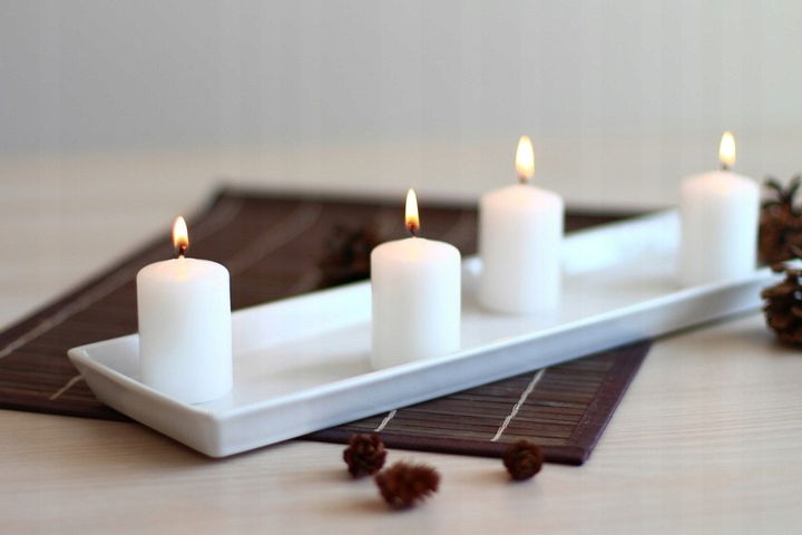 Tischkerzen Zylinder 15,5cm Weiß 6er Set