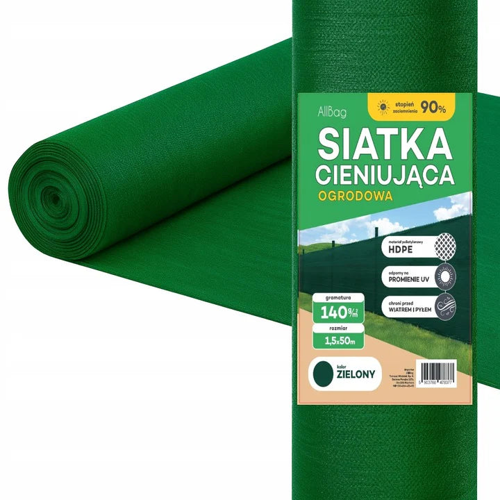 Grünes Sichtschutznetz für Zaun, 50 m, UV-beständig, 140 g/m²