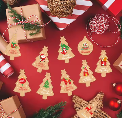 Braune Geschenkanhänger, 50 Stück