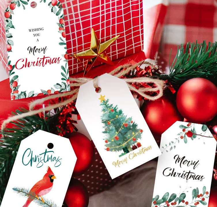 Tischkarten für Geschenke Weiß 50St