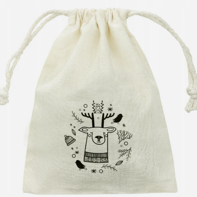 Weihnachts-Baumwollbeutel 150x200mm Ecru