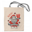 Baumwolltasche 380x420mm ecru mit Weihnachtsmann-Motiv