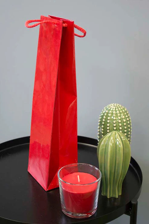 Papiertüte mit Schnurgriff 110x90x400mm Rot