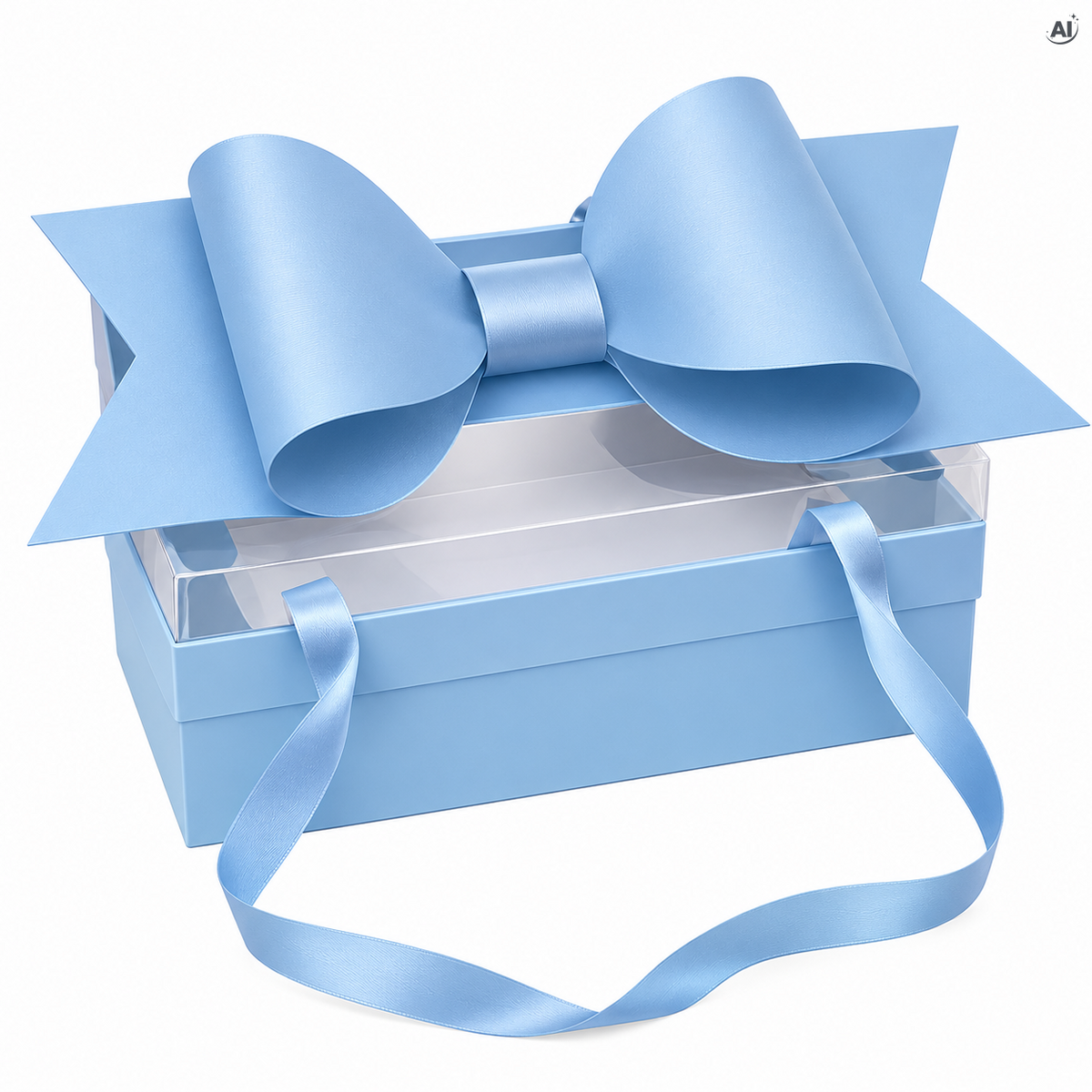 Geschenkbox mit großer Schleife – verschiedene Farben Hellblau