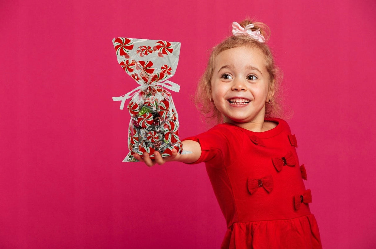 Weihnachts-Zellophantüten 125×175mm Grün und Rot 10St.
