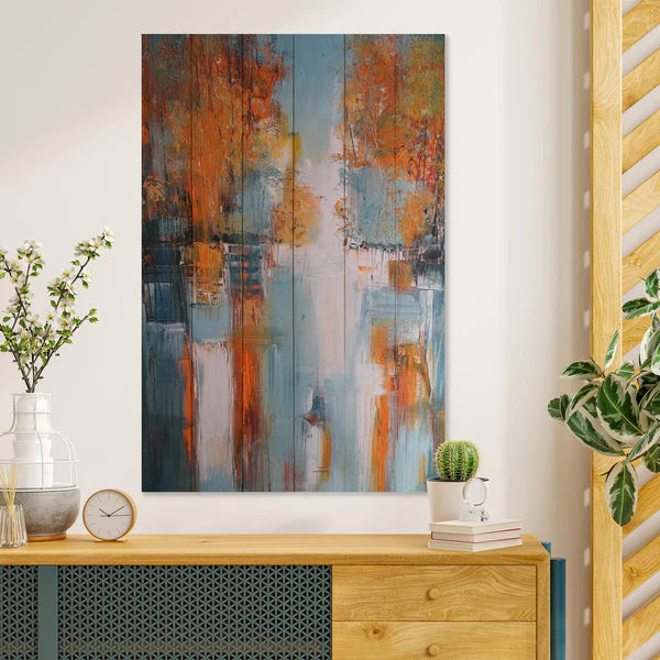 Wanddeko Holz - Abstract Landscape