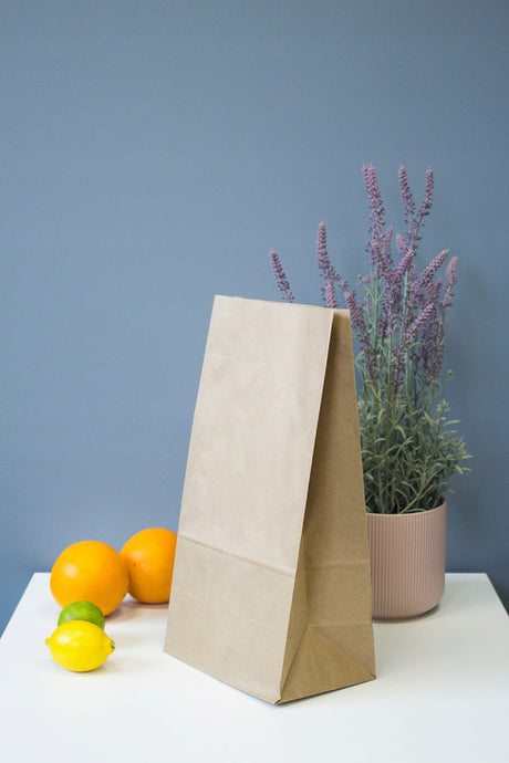 Papiertüte ohne Griff 190x130x370mm Braun