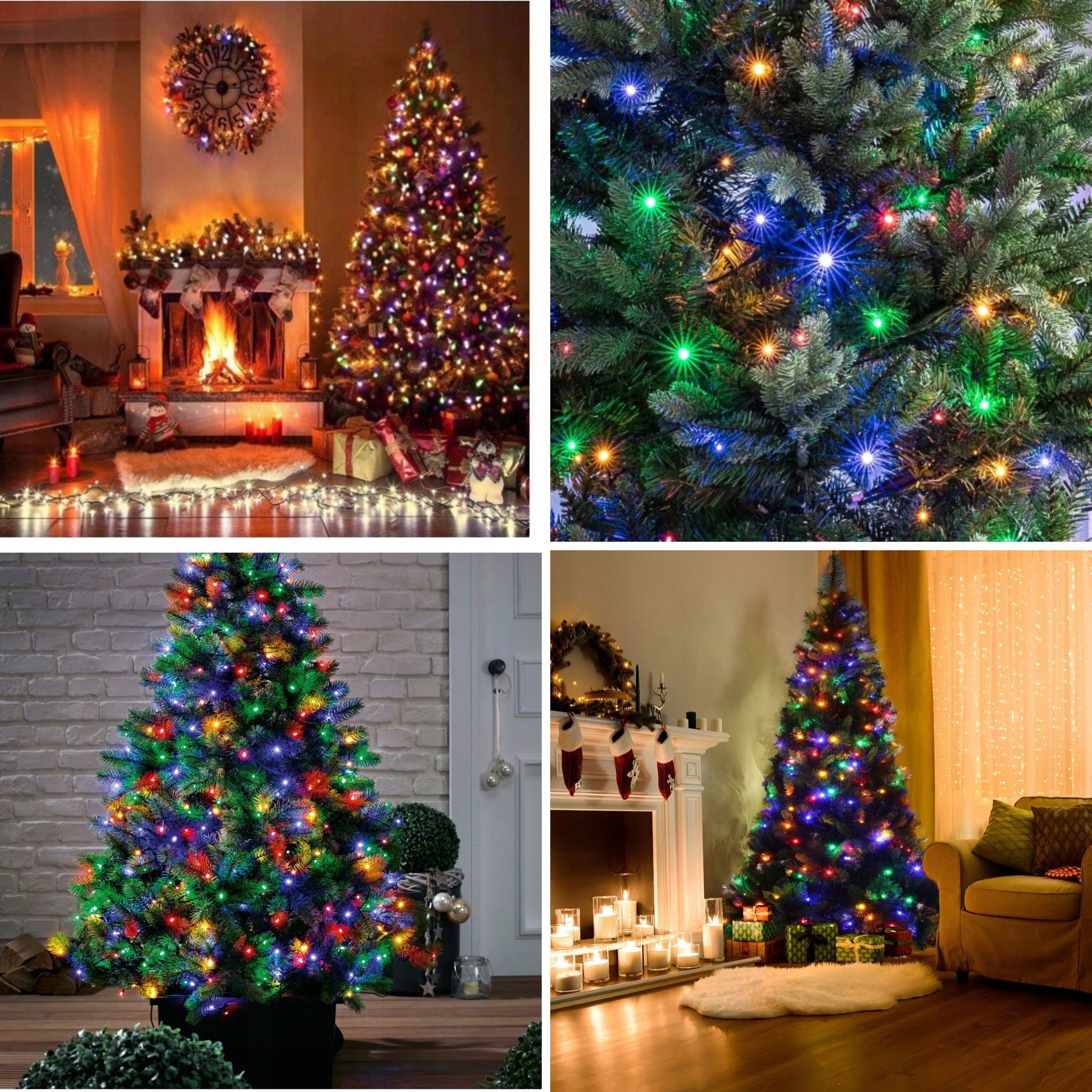 300 bunte LED-Weihnachtsbaumlichter