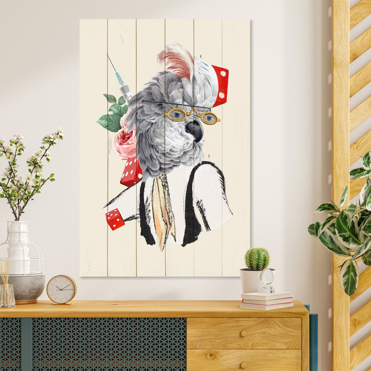 Wanddeko Holz - Antique Parrot