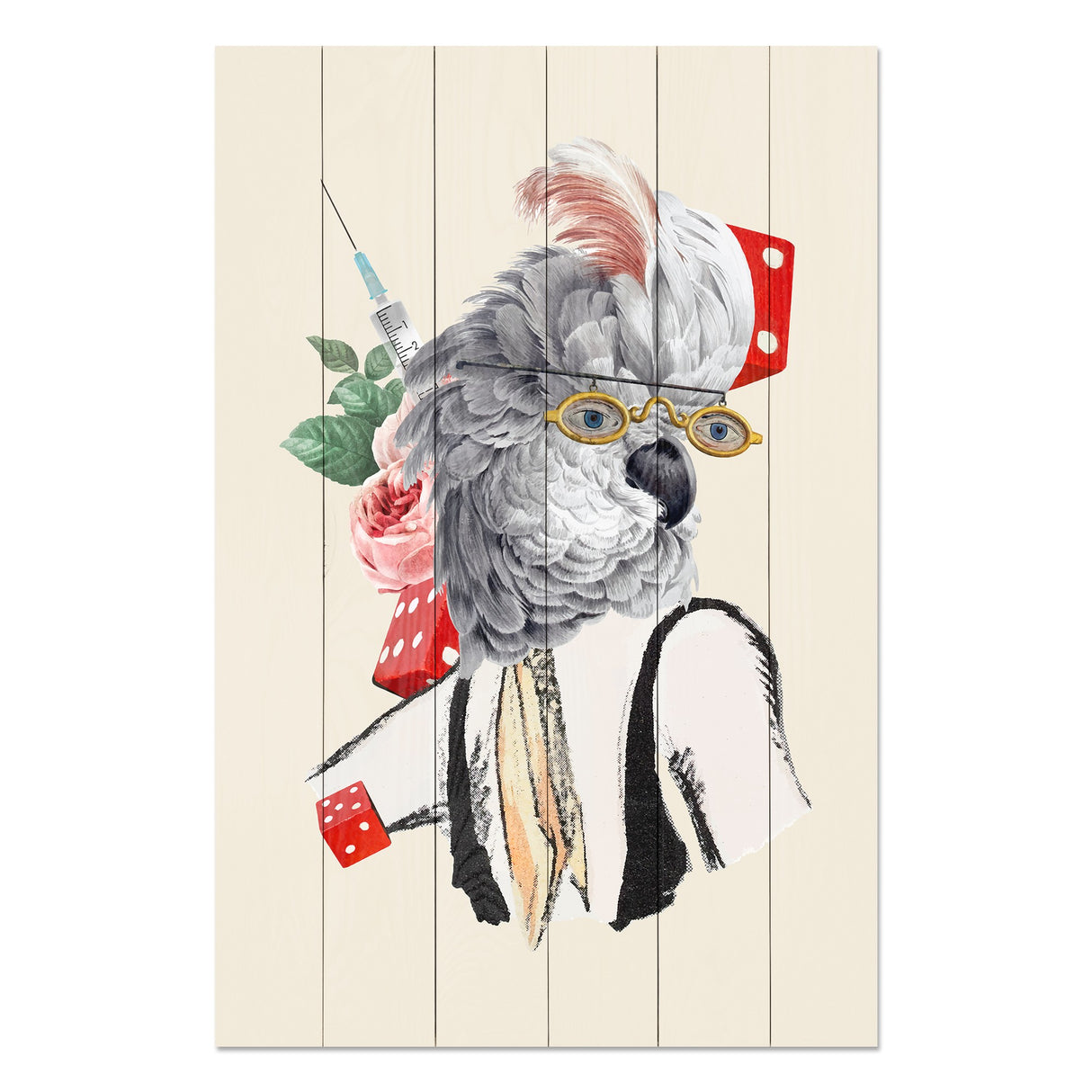 Wanddeko Holz - Antique Parrot