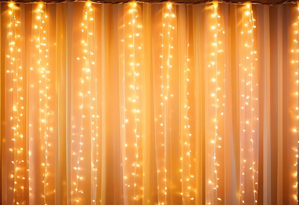 Lichtervorhang Lampen WARMES LICHT 3m