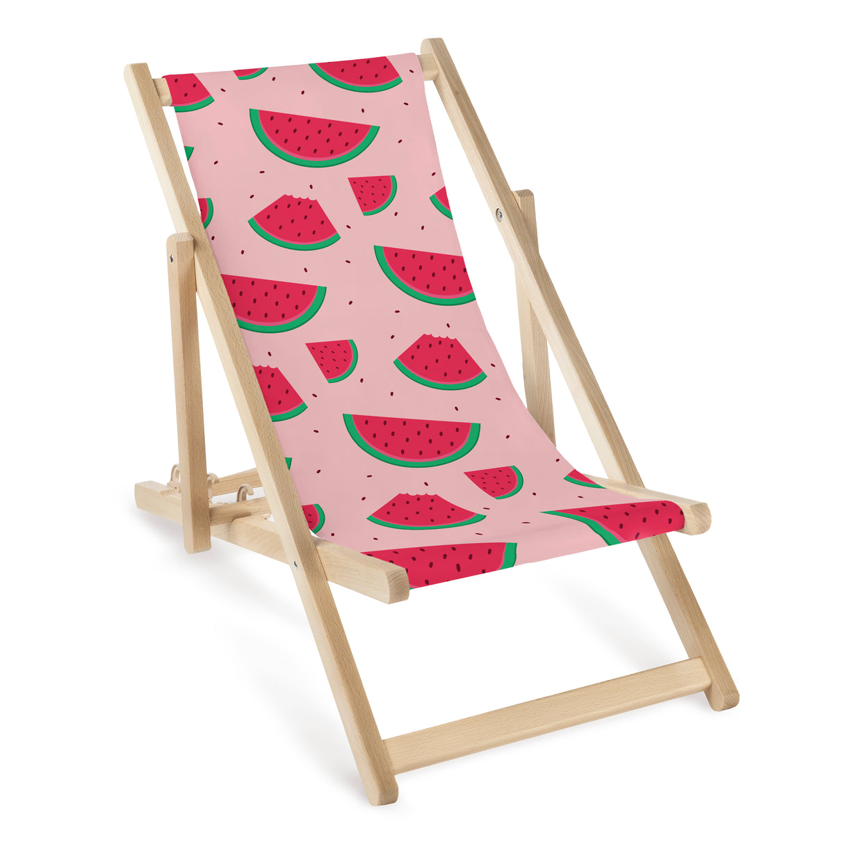 Kinderliegestuhl aus Holz Wassermelonen