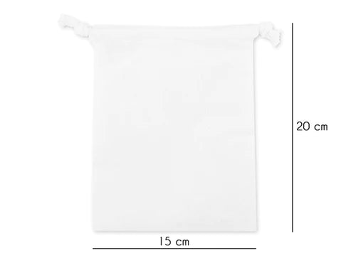 Baumwollsack Weiss 15x20 cm