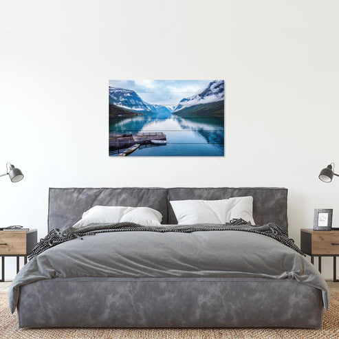 Wanddeko Holz - Beautiful Norwegian Lake
