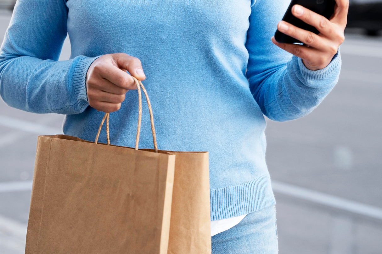 Papiertüte mit gedrehtem Griff 34+20x33cm Braun