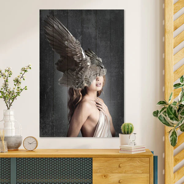 Wanddeko Holz - Brown Wings on the Head