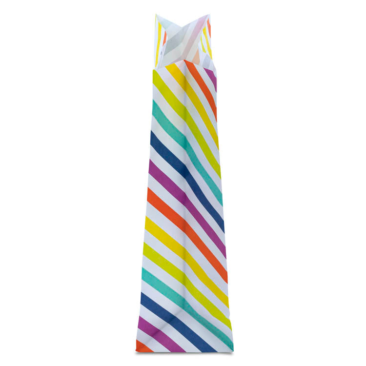 Weihnachtspapiertüte 16x8x27cm REGENBOGENSTREIFEN 5St