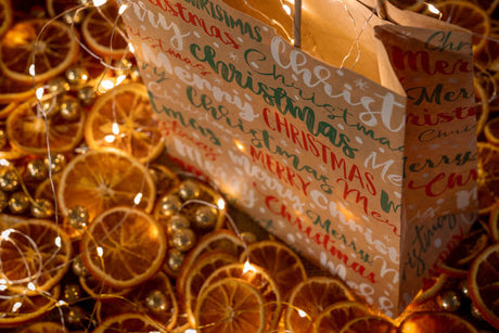 Weihnachtspapiertüte 180x80x220mm Frohe Weihnachten