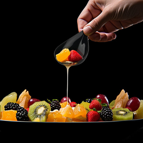 Dekorative Plastik-Löffel für Fingerfood Schwarz 100 Stück