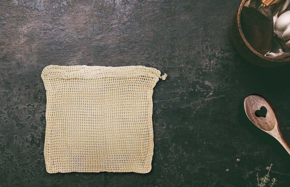 Baumwollnetzbeutel Ecru 250x300 mm