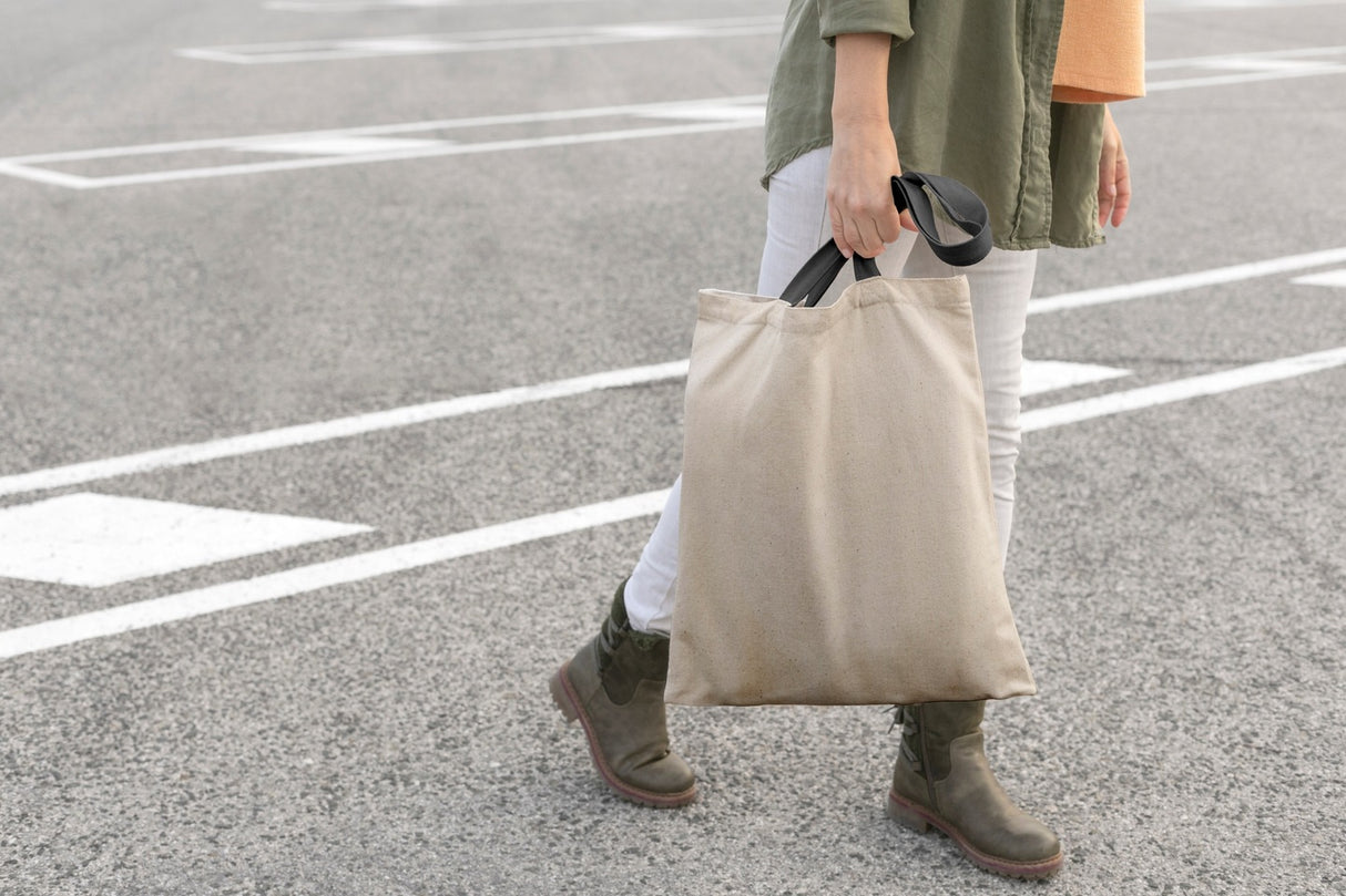 Baumwolltasche ecru 38x42cm GRAUER GRIFF 140g/m2