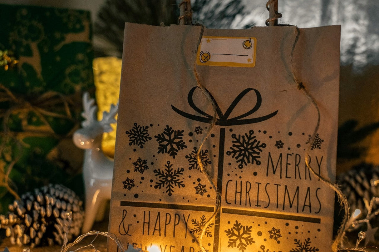 Set Weihnachtsgeschenktüten – verschiedene Größen und Zubehör 8-tlg.