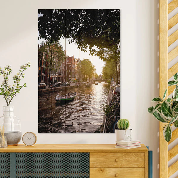 Wanddeko Holz - Canal Boat Cruise