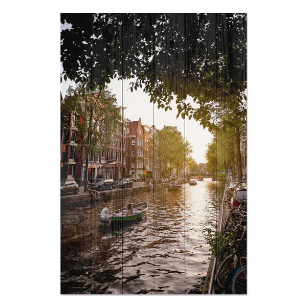 Wanddeko Holz - Canal Boat Cruise