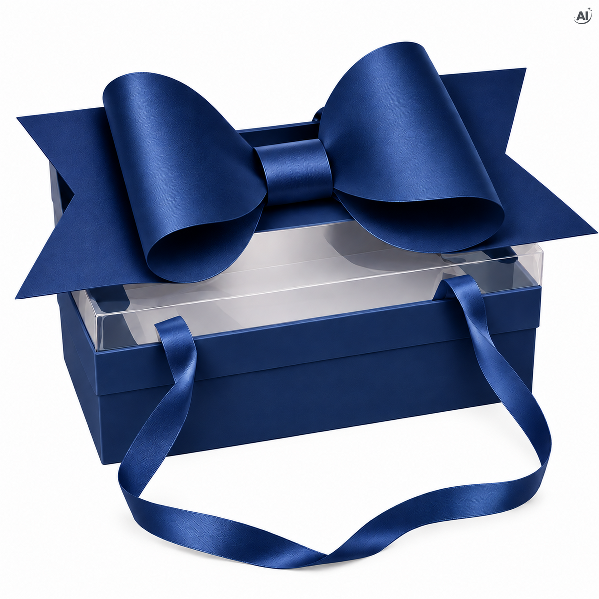 Geschenkbox mit großer Schleife – verschiedene Farben Blau