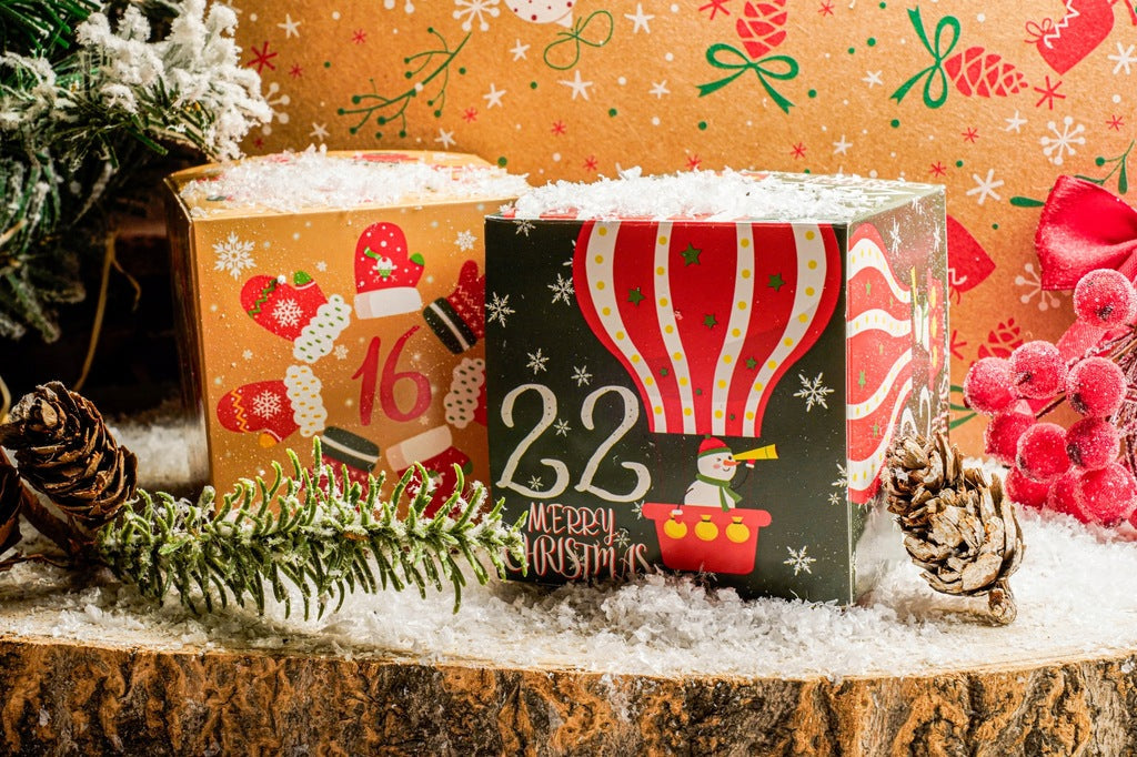 Weihnachtliches buntes Boxen-Set für Adventskalender 24-tlg.