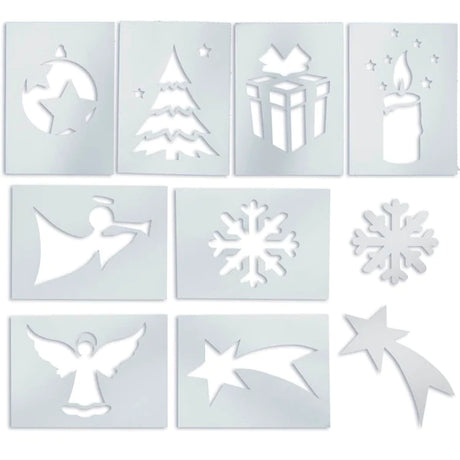 Weihnachtsschablonen für Kunstschnee 10 Stk.