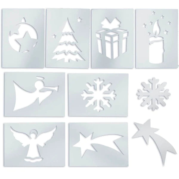 Weihnachtsschablonen für Kunstschnee 10 Stk.