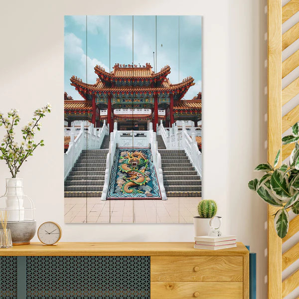 Wanddeko Holz - Chinese Building