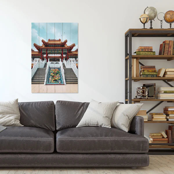 Wanddeko Holz - Chinese Building