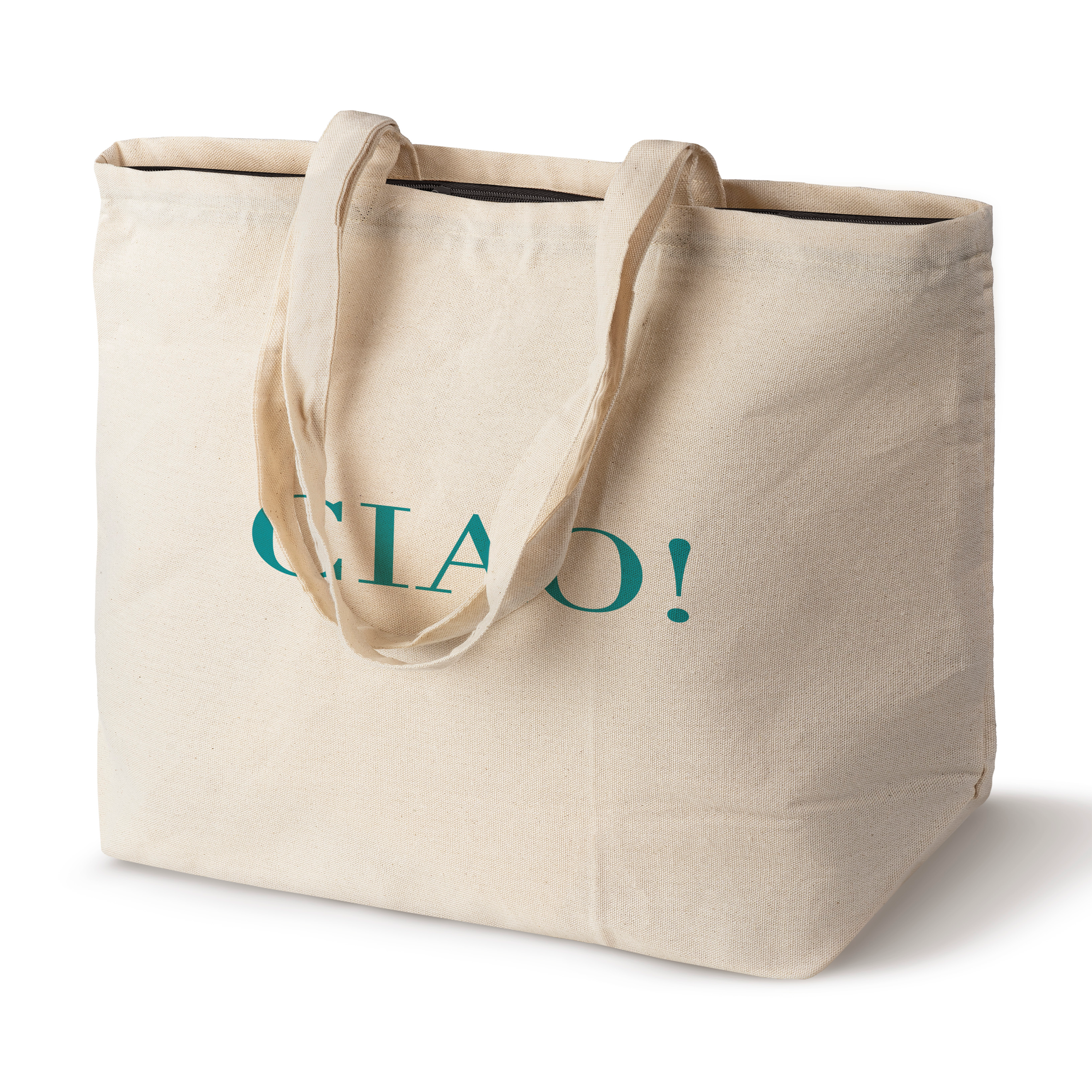 Baumwolltasche mit Reißverschluss! Grün CIAO!