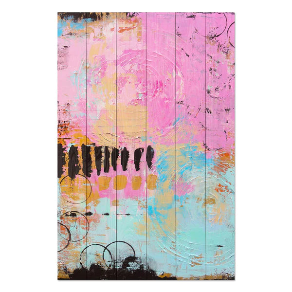 Wanddeko Holz - Colorful Brush Strokes