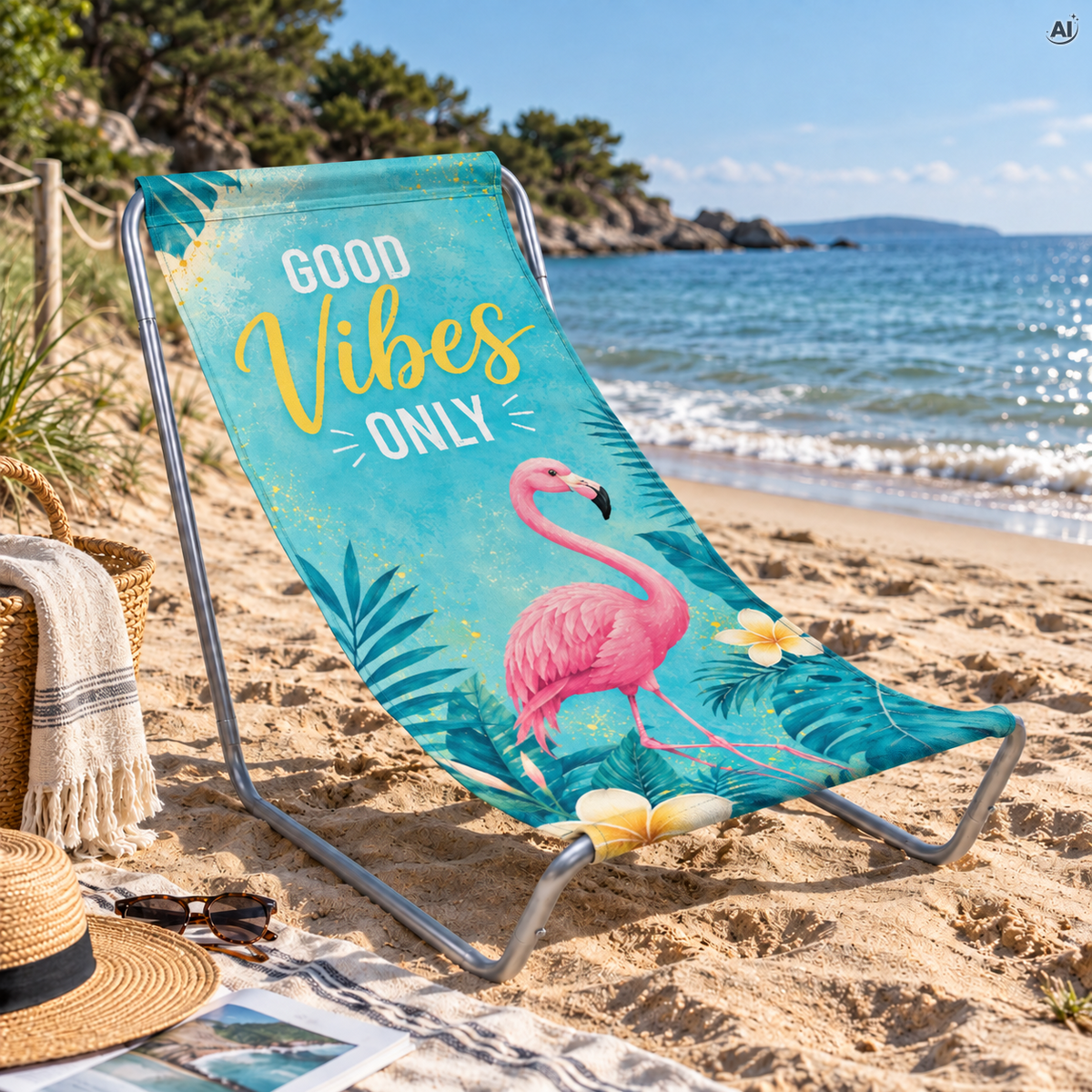 Terassituoli teräksestä GOOD VIBES ONLY