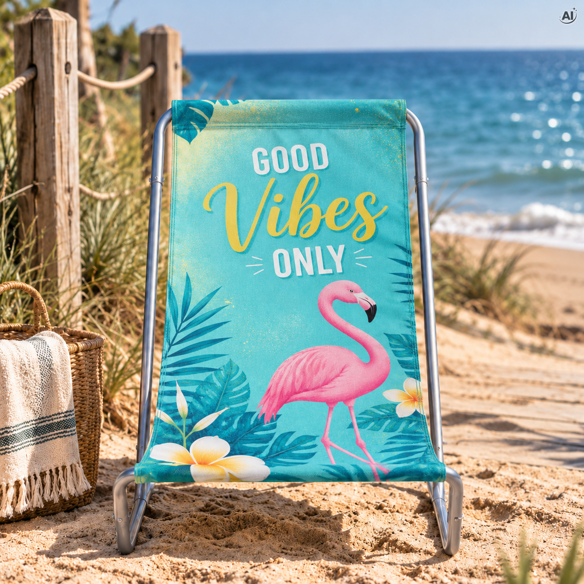 Terassituoli teräksestä GOOD VIBES ONLY