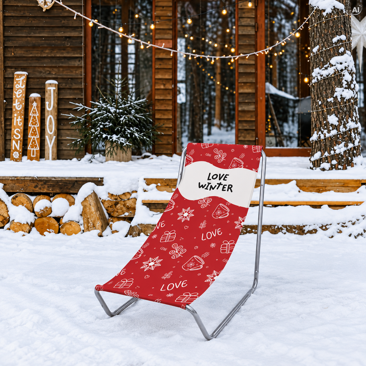 Liežuvinis staklė iš stalo LOVE WINTER Raudona Žiemos liežuvinė