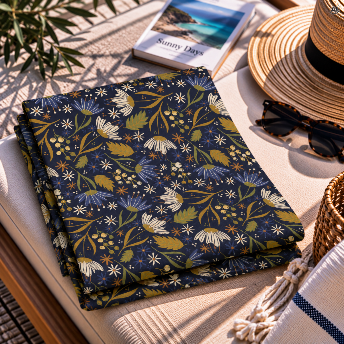 Referencia na palubu stoličky Folk Meadow Navy Blue
