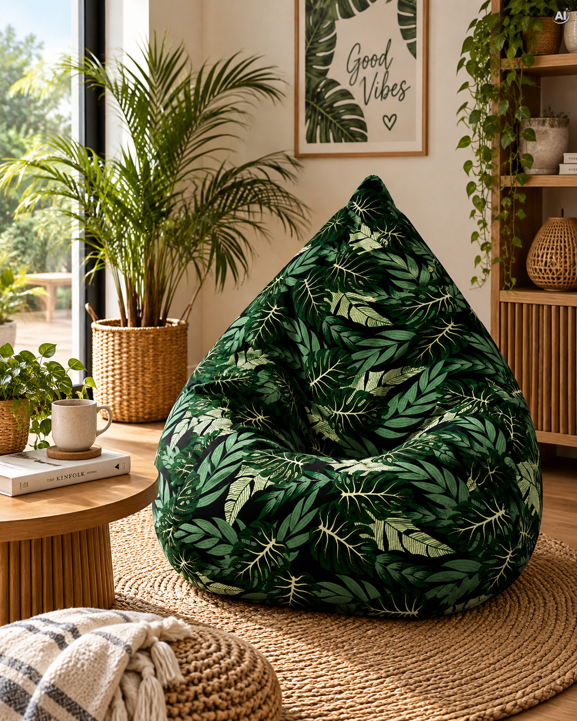 Bean Bag Sitzsack – XXL-Beutel mit 300 l – DUNKELGRÜNER WALD